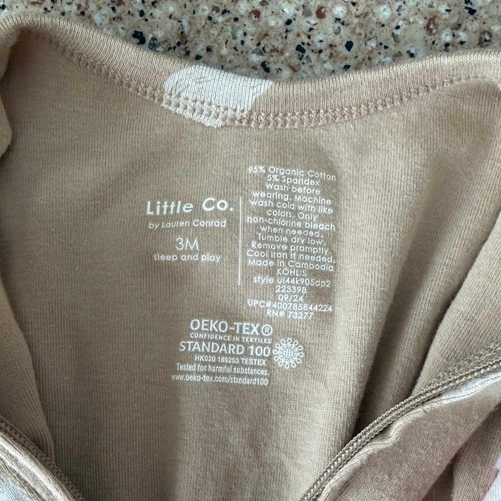 Wonder Nation Kids Footies - Tan and Cream - Picture 3 of 3